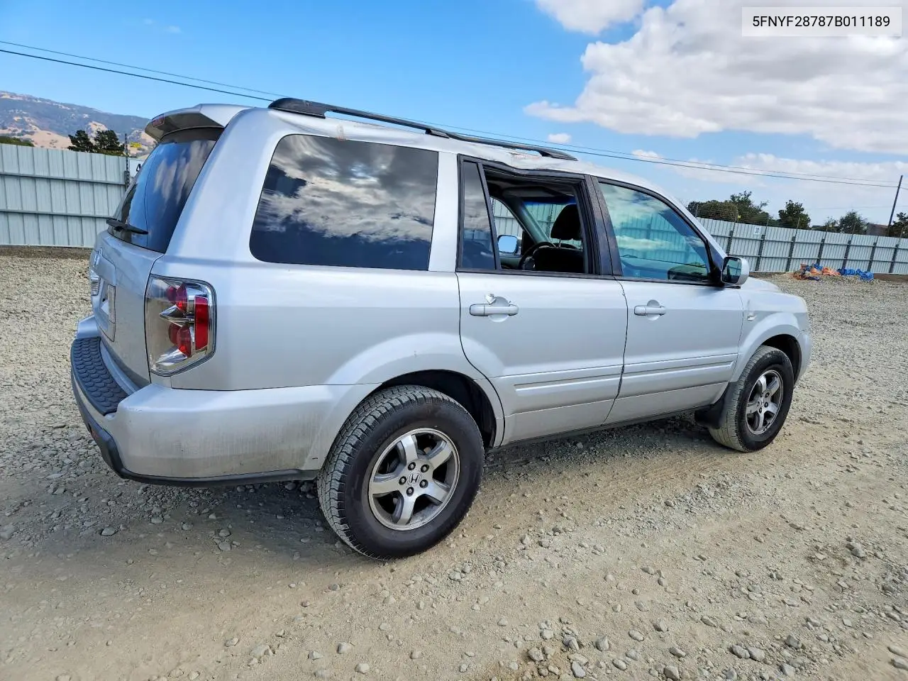 2007 HONDA PILOT VIN 5FNYF28787B011189 — фото 3