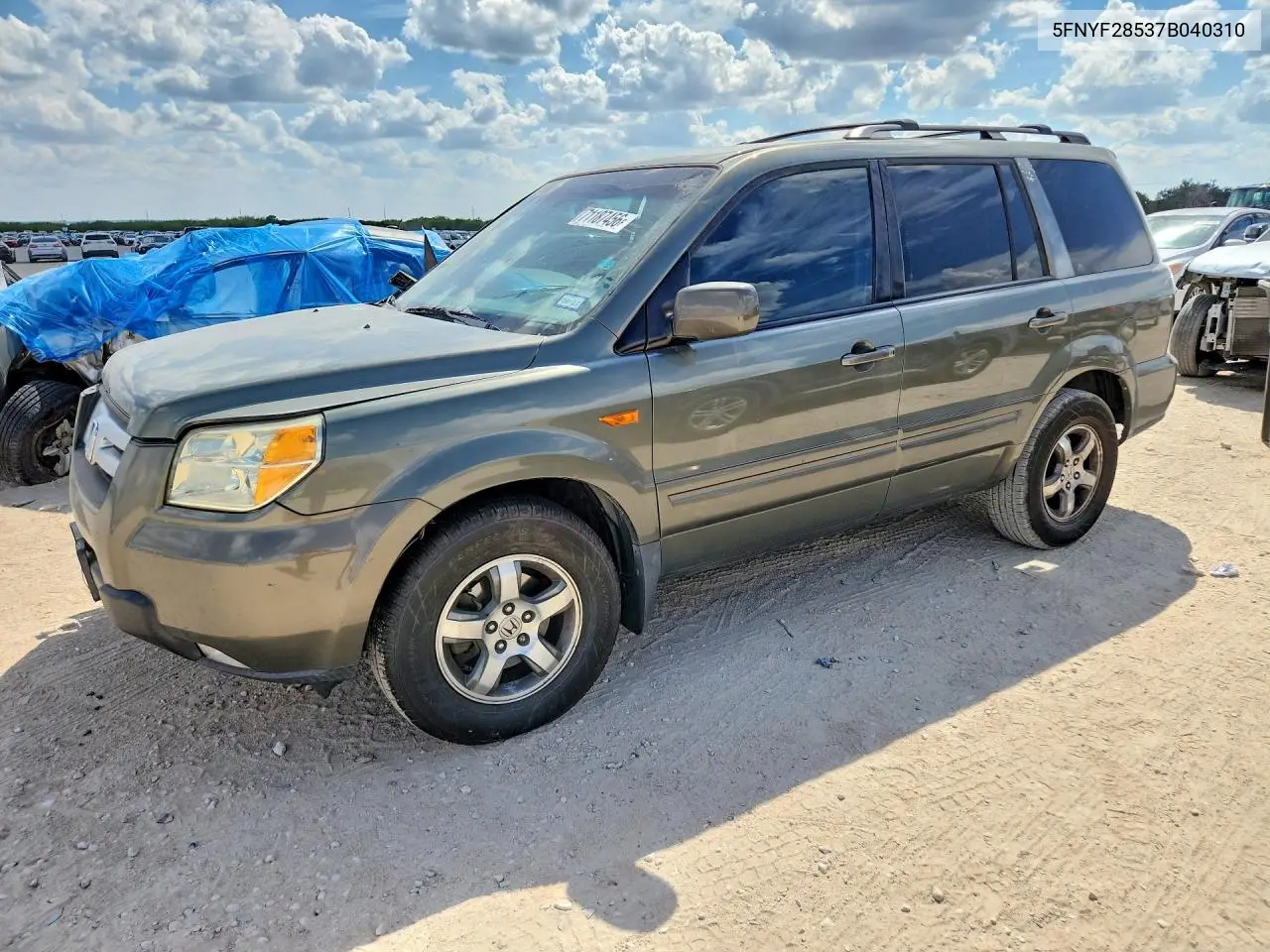 HONDA PILOT 2007, VIN 5FNYF28537B040310