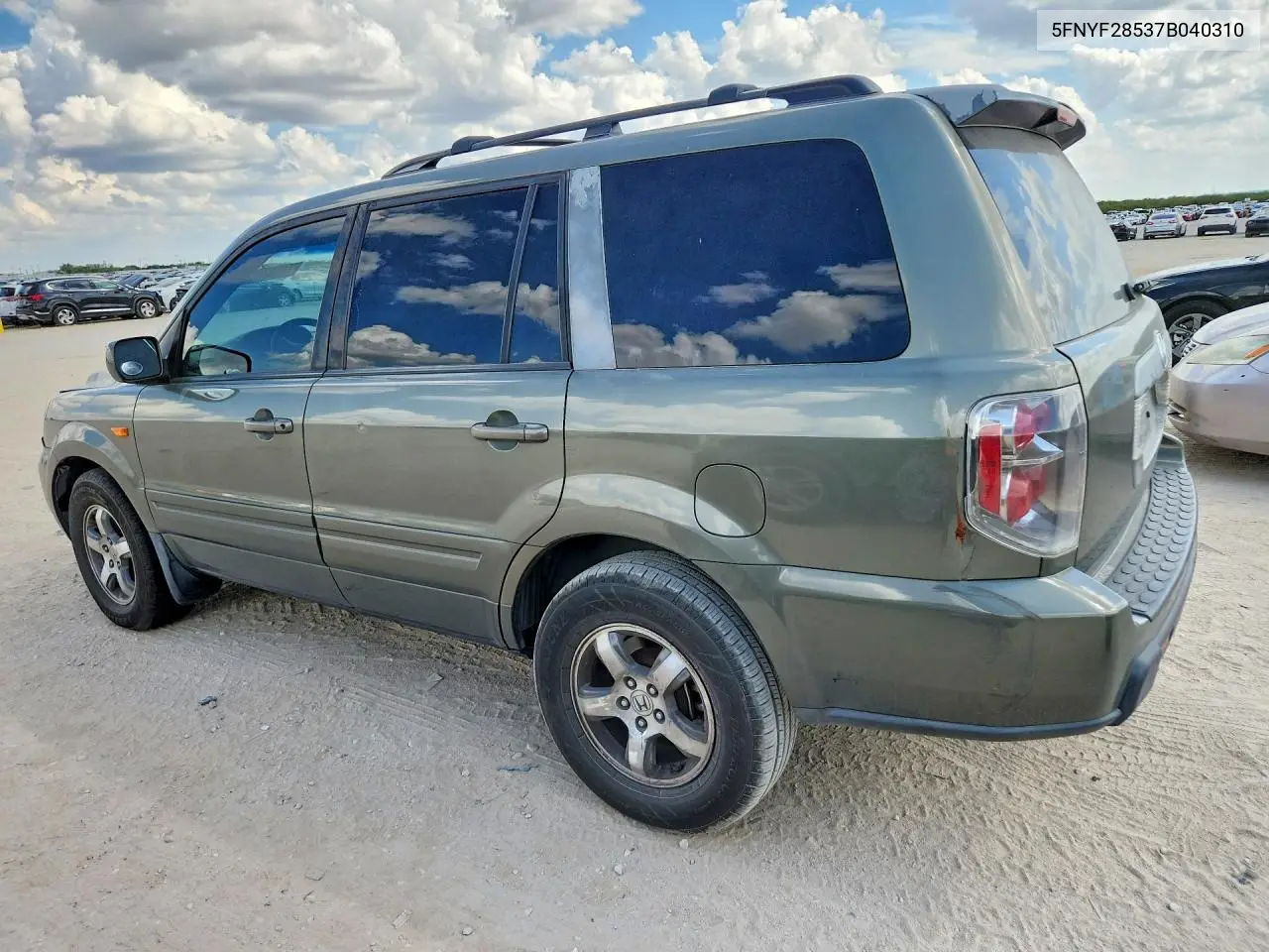 2007 HONDA PILOT VIN 5FNYF28537B040310 — фото 2