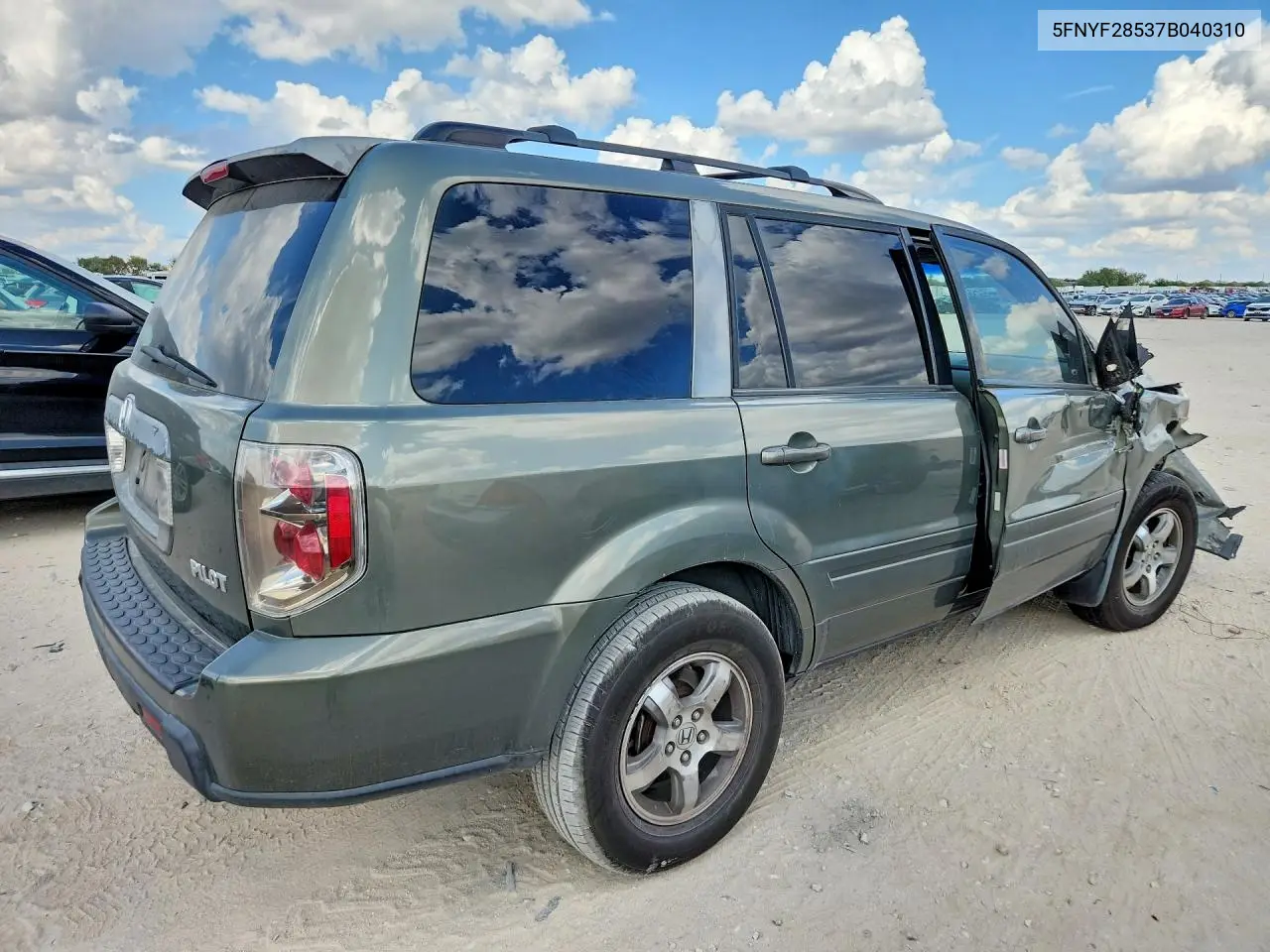 2007 HONDA PILOT VIN 5FNYF28537B040310 — фото 3