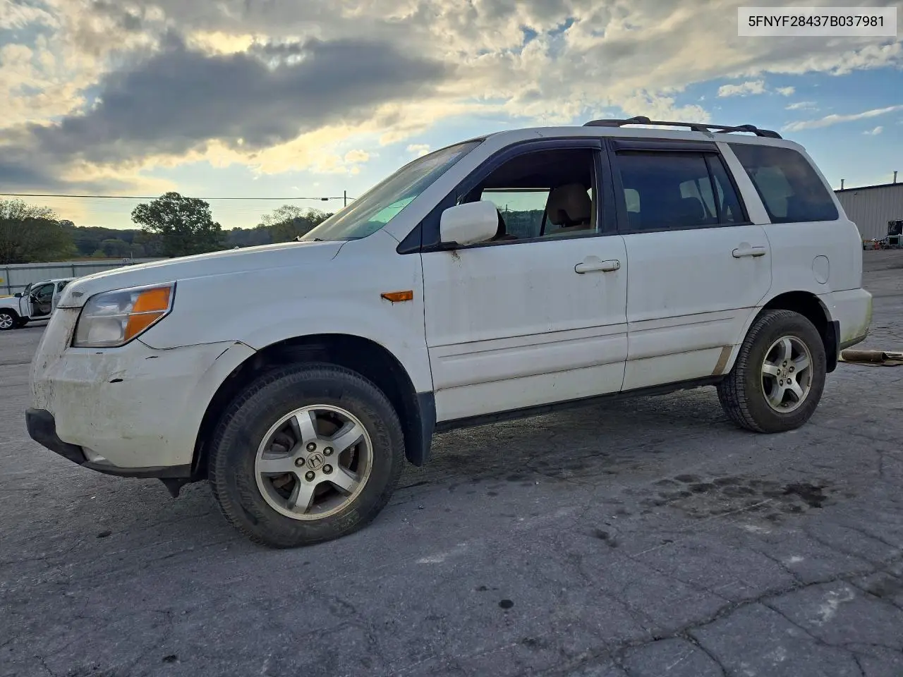 HONDA PILOT 2007, VIN 5FNYF28437B037981