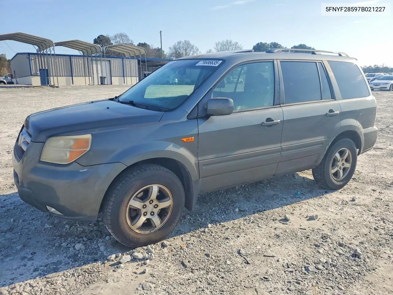 HONDA PILOT 2007, VIN 5FNYF28597B021227