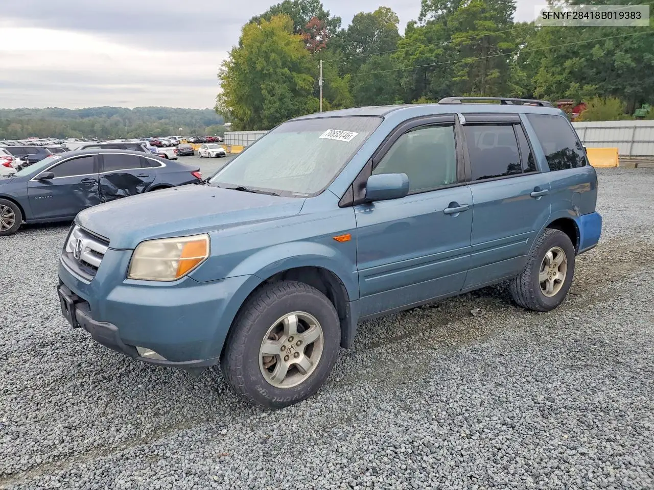 HONDA PILOT 2008, VIN 5FNYF28418B019383