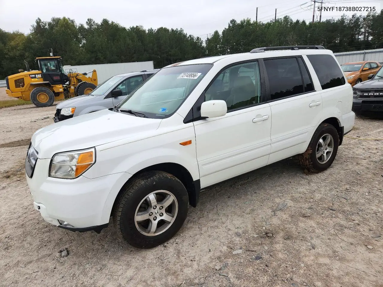 HONDA PILOT 2008, VIN 5FNYF18738B027215