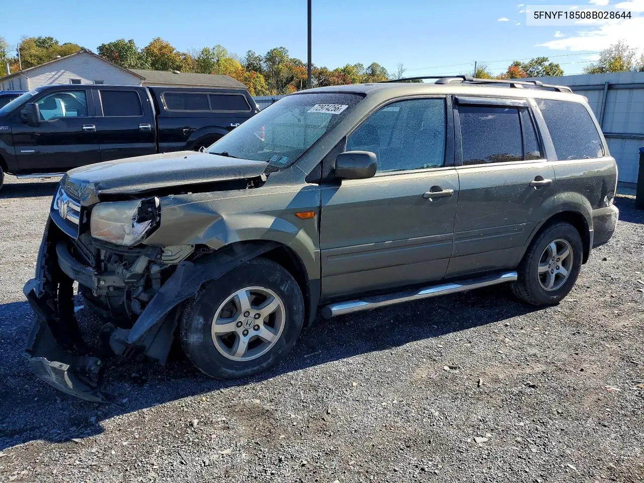 HONDA PILOT 2008, VIN 5FNYF18508B028644