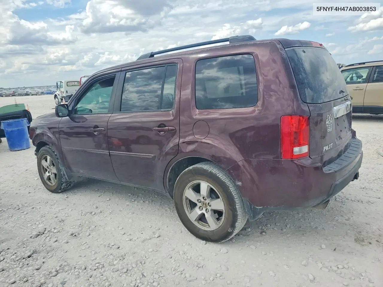 2010 HONDA PILOT VIN 5FNYF4H47AB003853 — фото 2