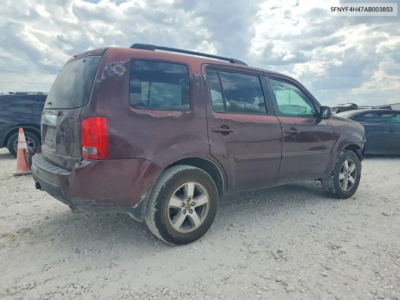 2010 HONDA PILOT VIN 5FNYF4H47AB003853 — фото 3