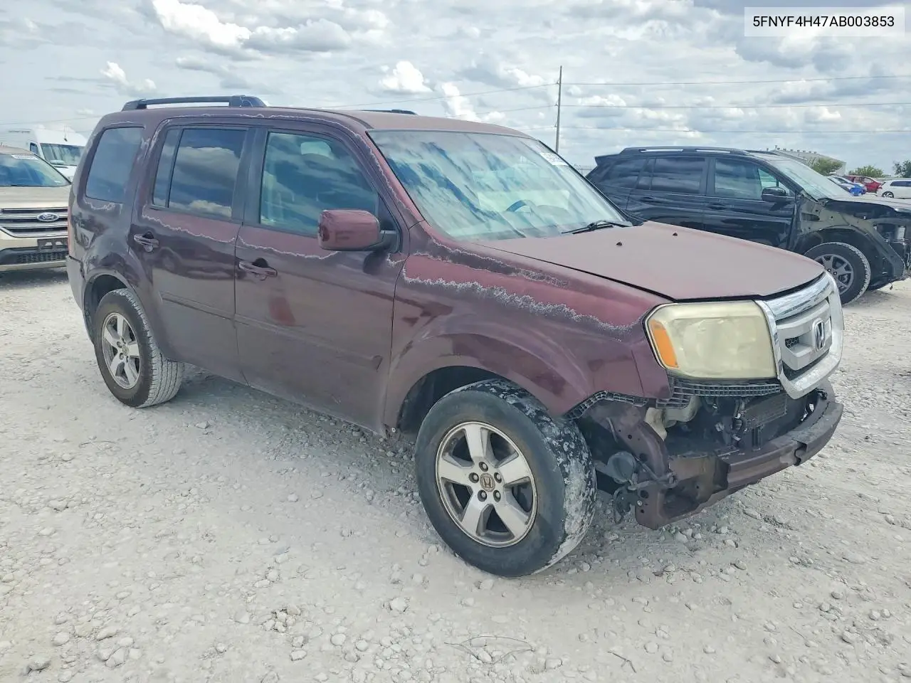 2010 HONDA PILOT VIN 5FNYF4H47AB003853 — фото 4
