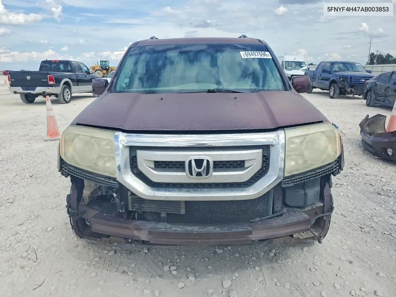 2010 HONDA PILOT VIN 5FNYF4H47AB003853 — фото 5