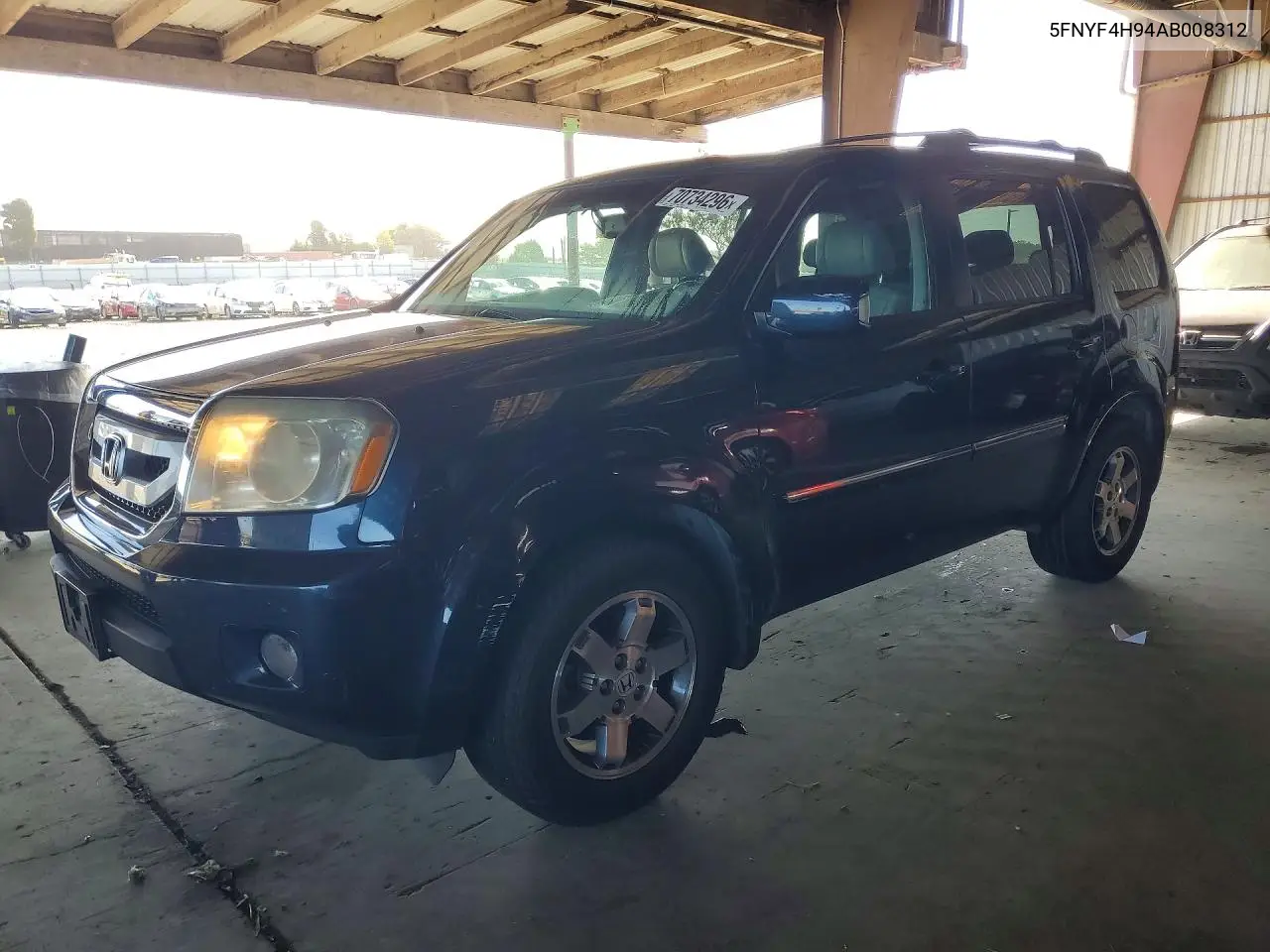 HONDA PILOT 2010, VIN 5FNYF4H94AB008312