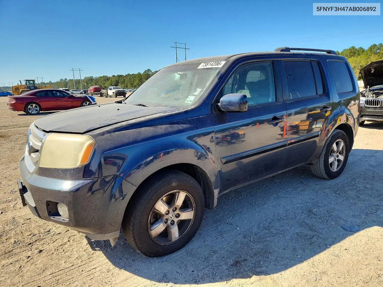 HONDA PILOT 2010, VIN 5FNYF3H47AB006892