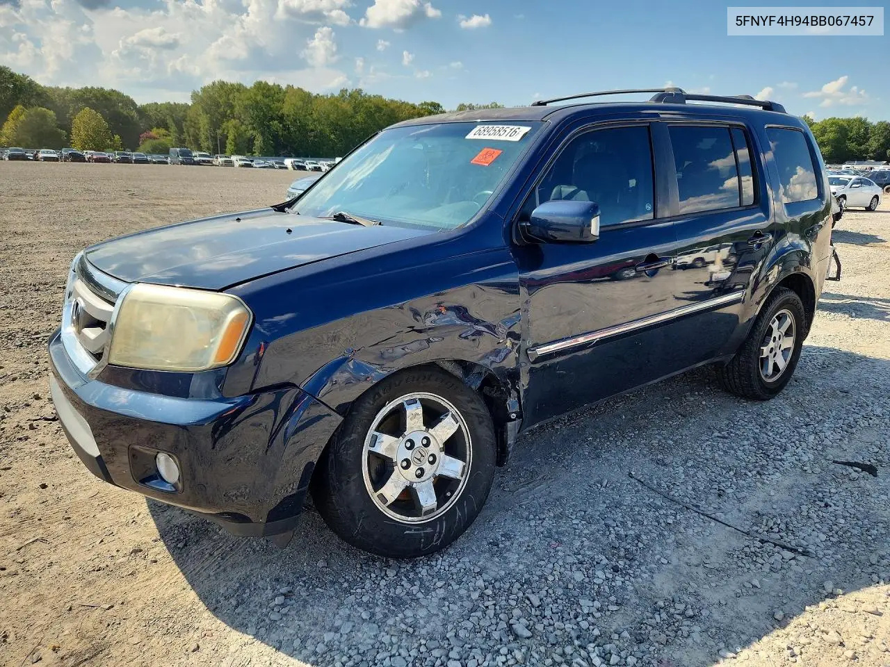 HONDA PILOT 2011, VIN 5FNYF4H94BB067457