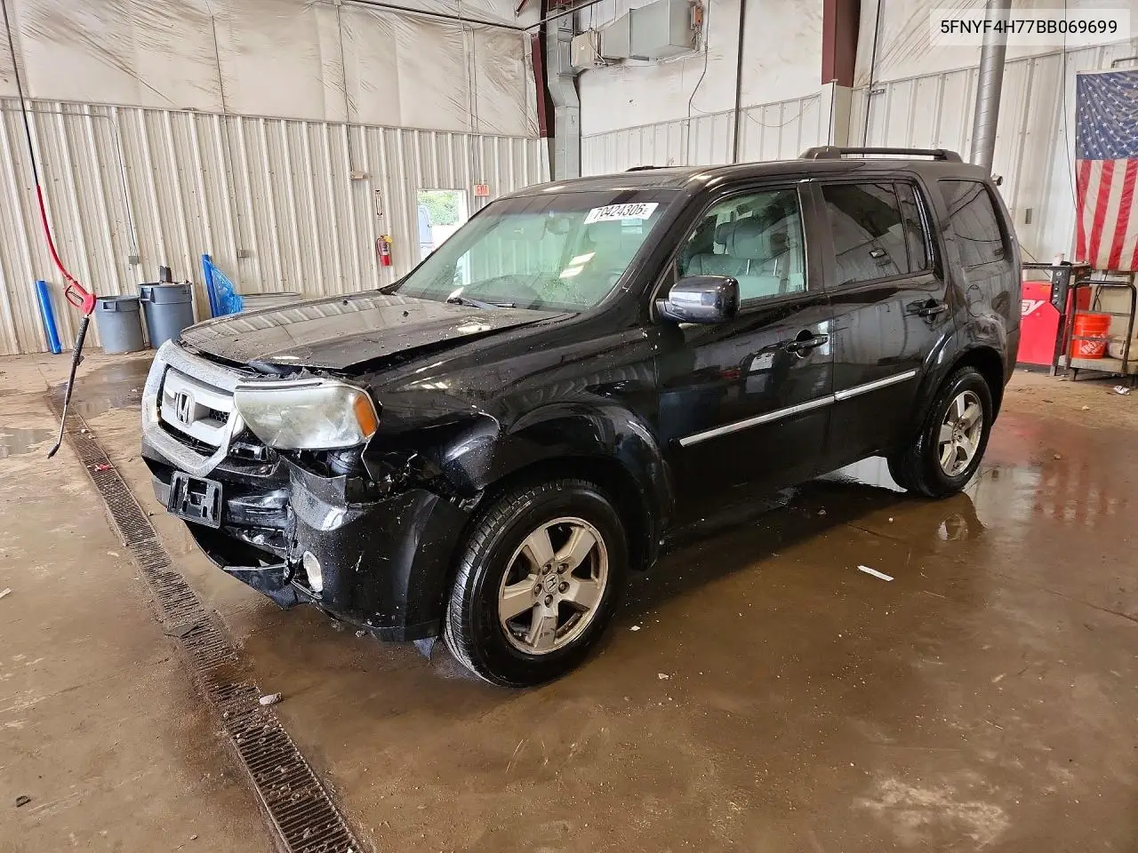 HONDA PILOT 2011, VIN 5FNYF4H77BB069699
