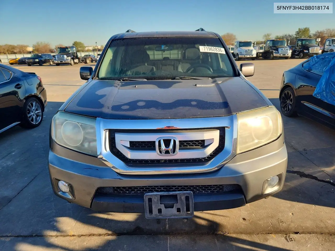 2011 HONDA PILOT VIN 5FNYF3H42BB018174 — фото 5