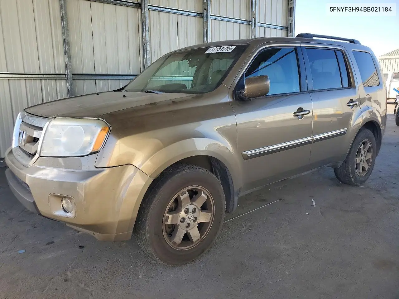 HONDA PILOT 2011, VIN 5FNYF3H94BB021184