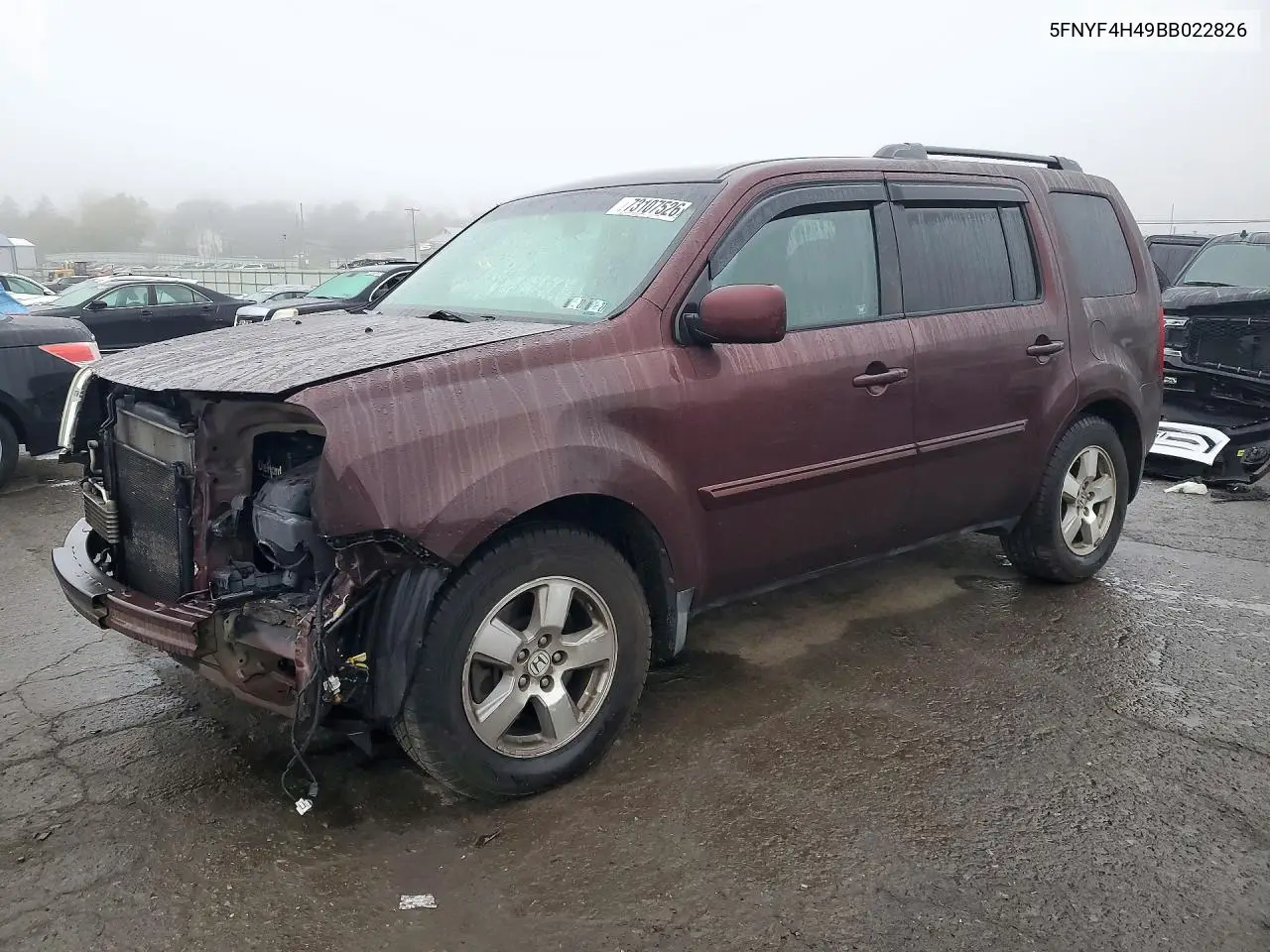 HONDA PILOT 2011, VIN 5FNYF4H49BB022826