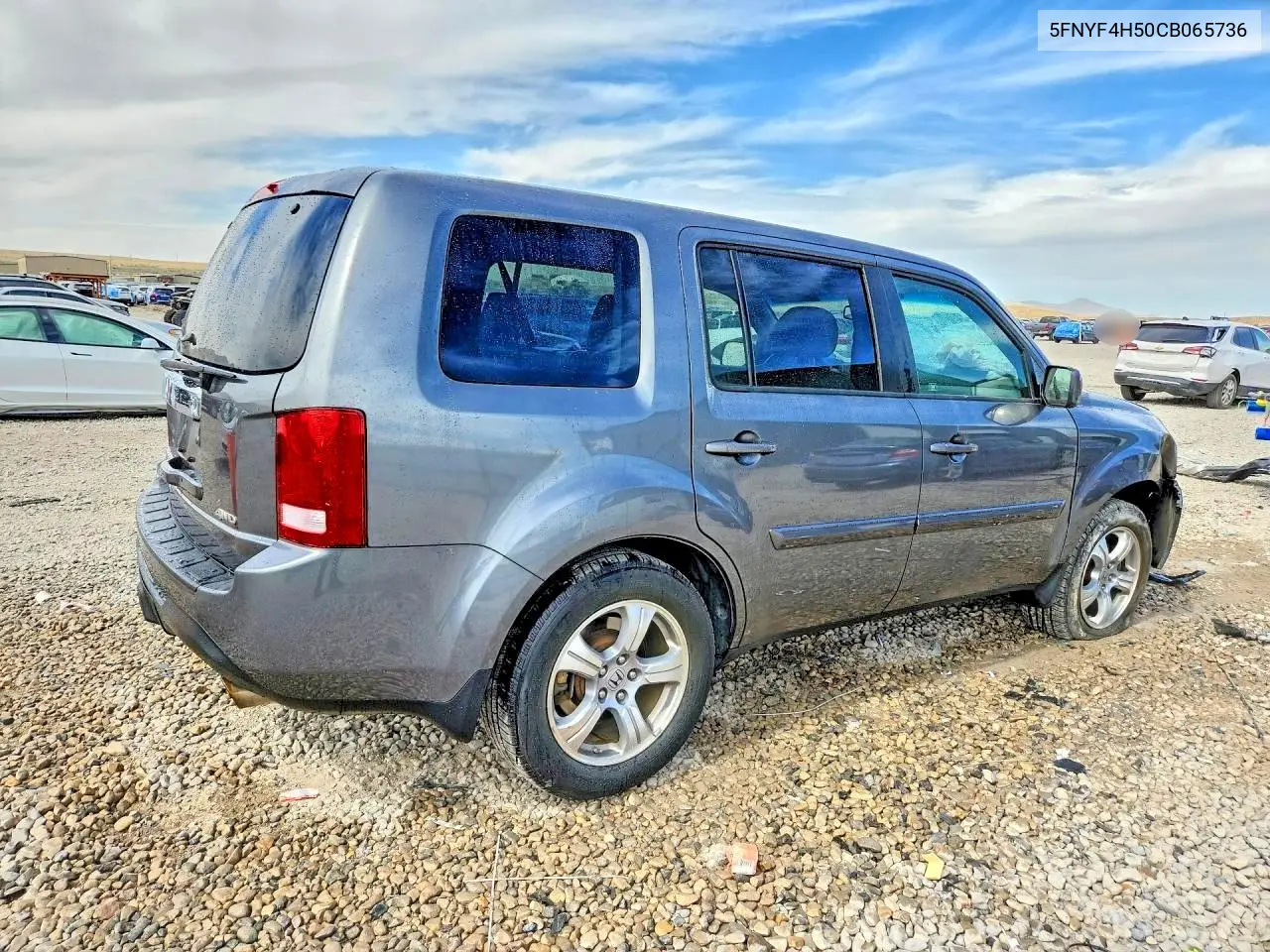 2012 HONDA PILOT VIN 5FNYF4H50CB065736 — фото 3