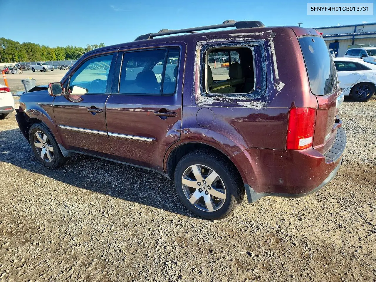 2012 HONDA PILOT VIN 5FNYF4H91CB013731 — фото 2