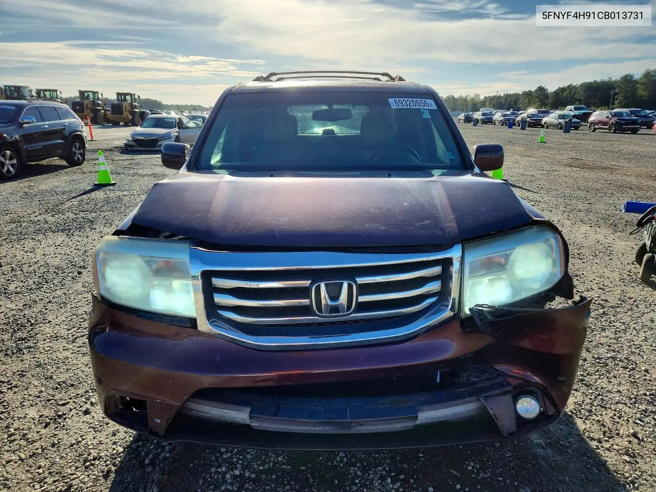 2012 HONDA PILOT VIN 5FNYF4H91CB013731 — фото 5