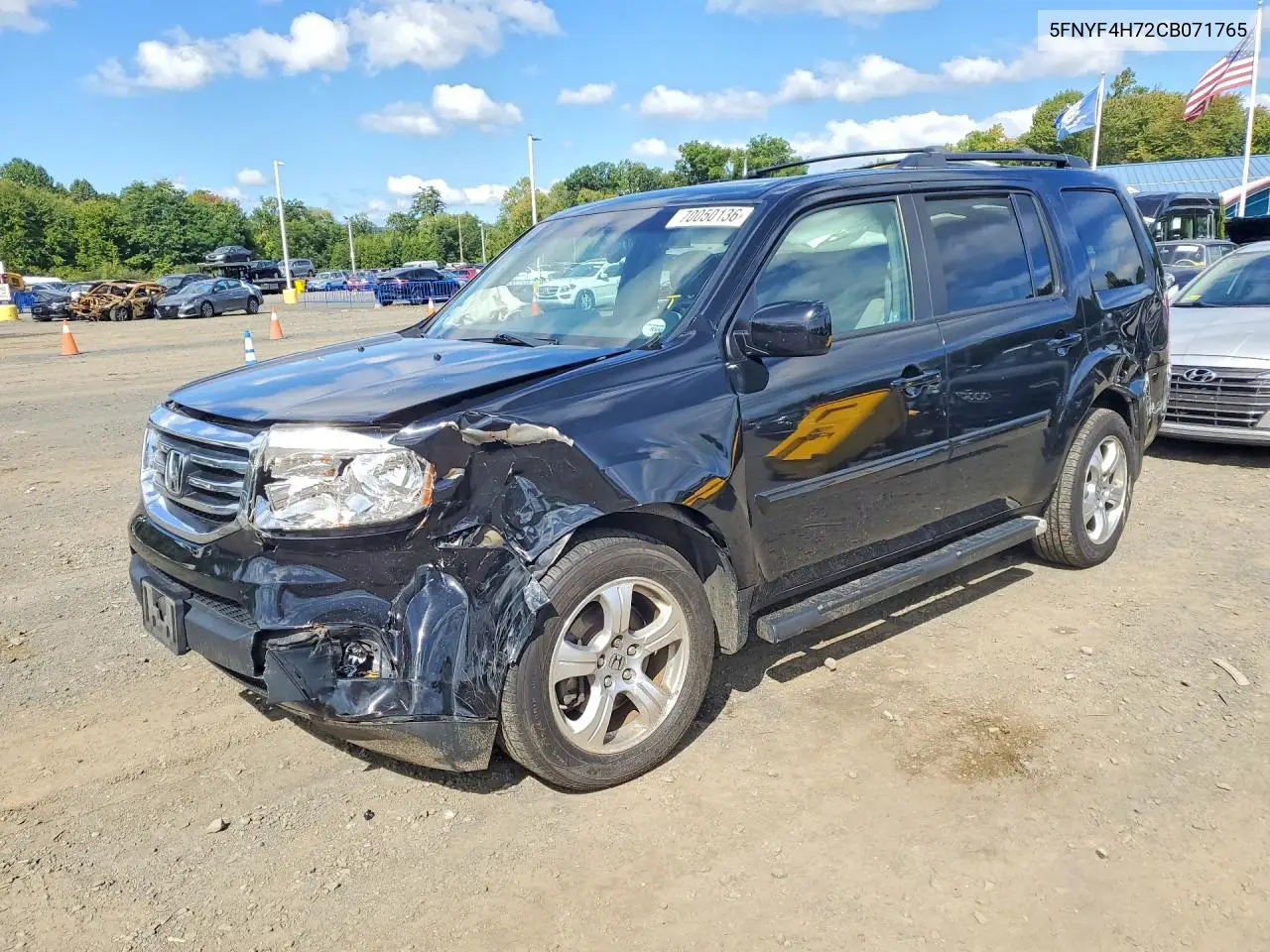 HONDA PILOT 2012, VIN 5FNYF4H72CB071765
