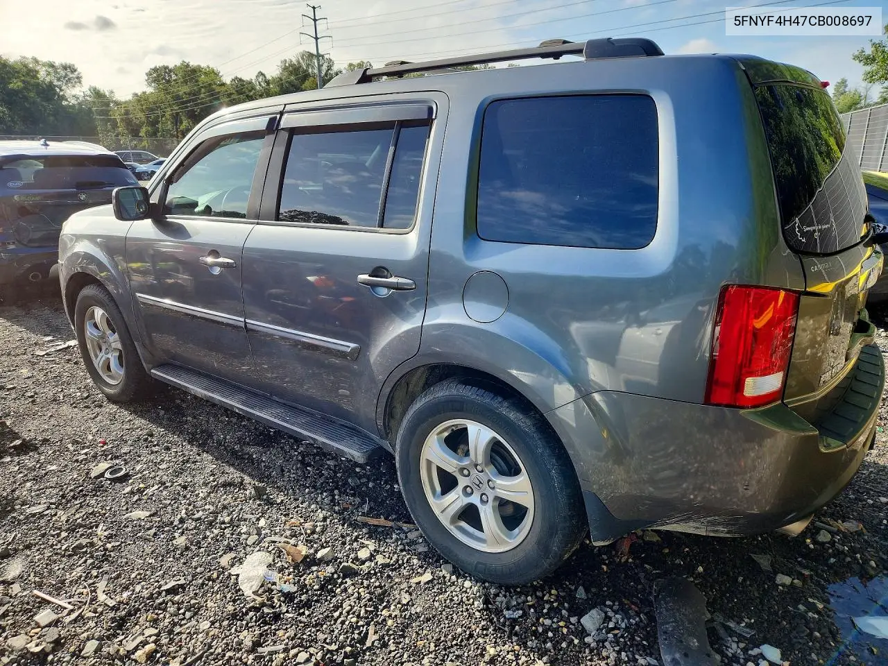 2012 HONDA PILOT VIN 5FNYF4H47CB008697 — фото 2