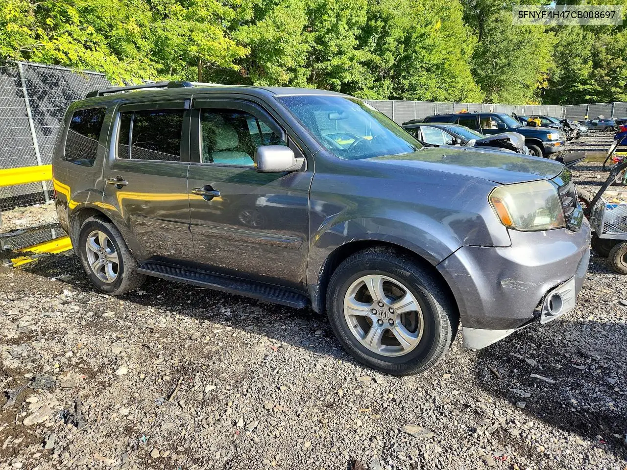 2012 HONDA PILOT VIN 5FNYF4H47CB008697 — фото 4