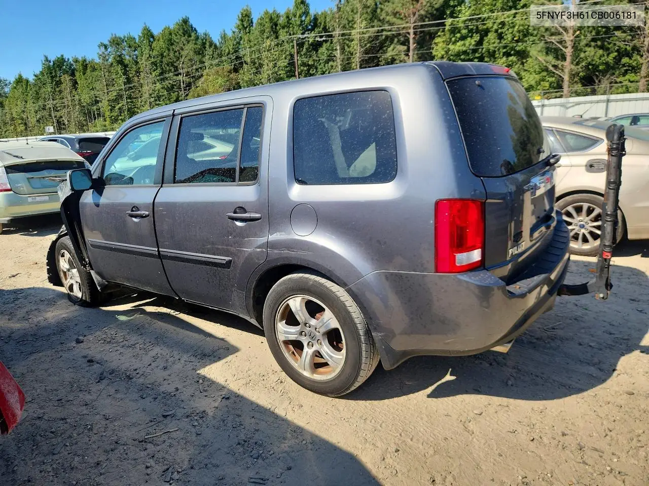 2012 HONDA PILOT VIN 5FNYF3H61CB006181 — фото 2