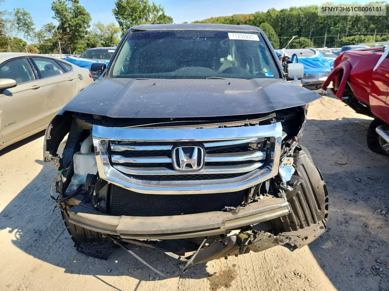 2012 HONDA PILOT VIN 5FNYF3H61CB006181 — фото 5