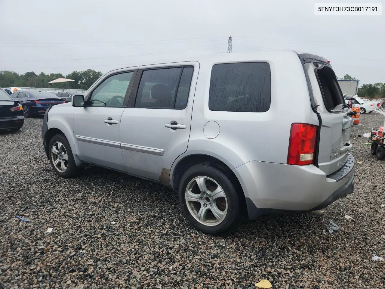 2012 HONDA PILOT VIN 5FNYF3H73CB017191 — фото 2