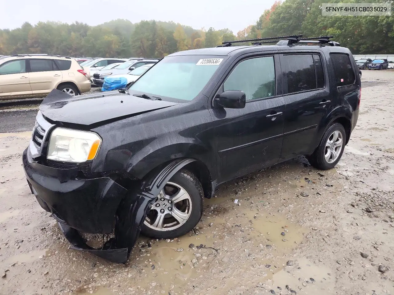 HONDA PILOT 2012, VIN 5FNYF4H51CB035029