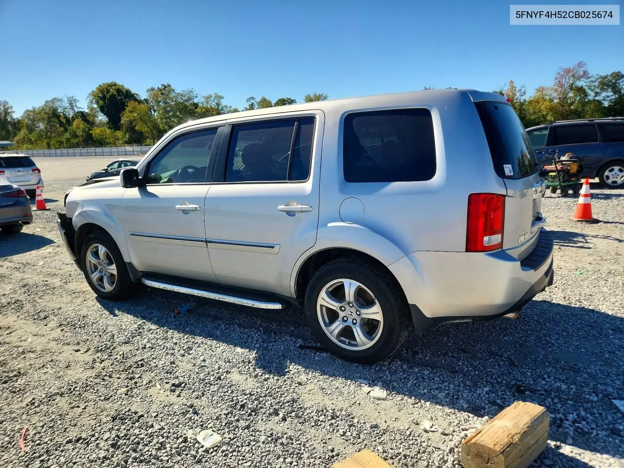 2012 HONDA PILOT VIN 5FNYF4H52CB025674 — фото 2