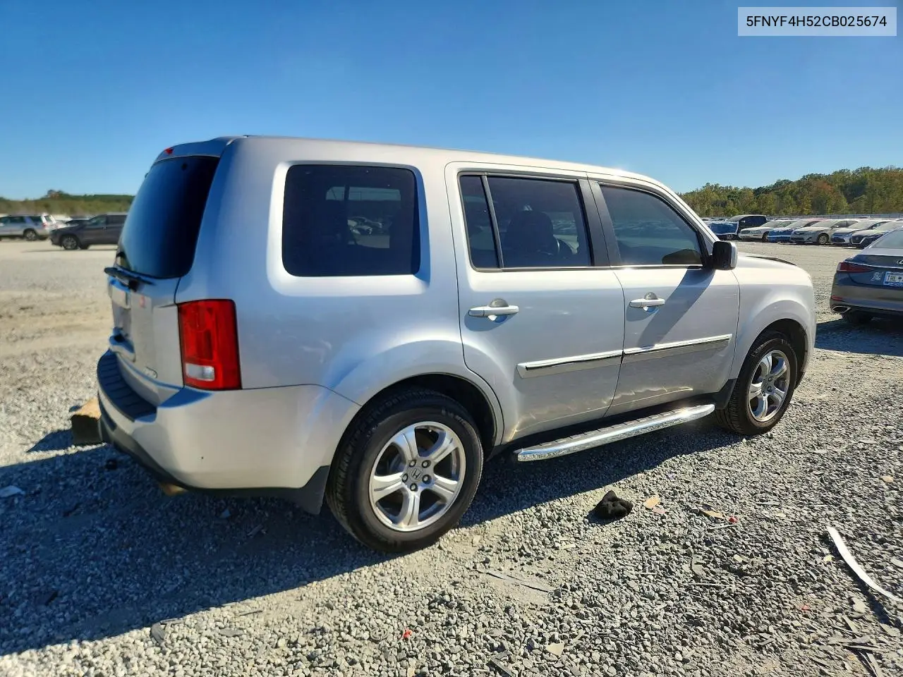 2012 HONDA PILOT VIN 5FNYF4H52CB025674 — фото 3