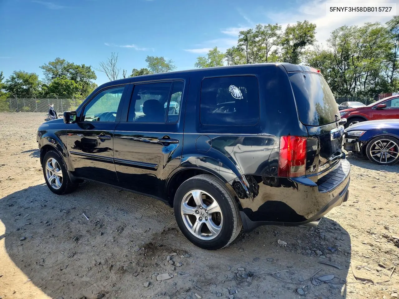 2013 HONDA PILOT VIN 5FNYF3H58DB015727 — фото 2