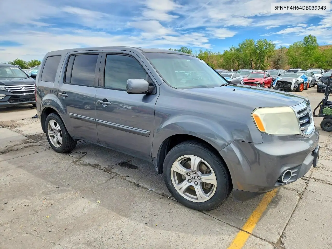 2013 HONDA PILOT VIN 5FNYF4H64DB039943 — фото 4