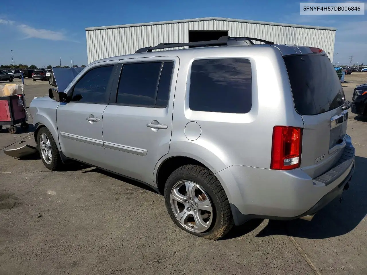 2013 HONDA PILOT VIN 5FNYF4H57DB006846 — фото 2