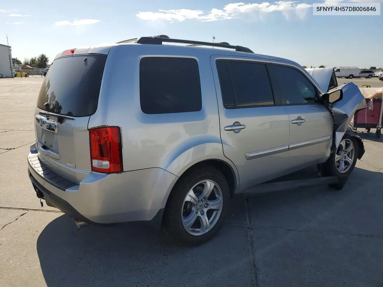 2013 HONDA PILOT VIN 5FNYF4H57DB006846 — фото 3