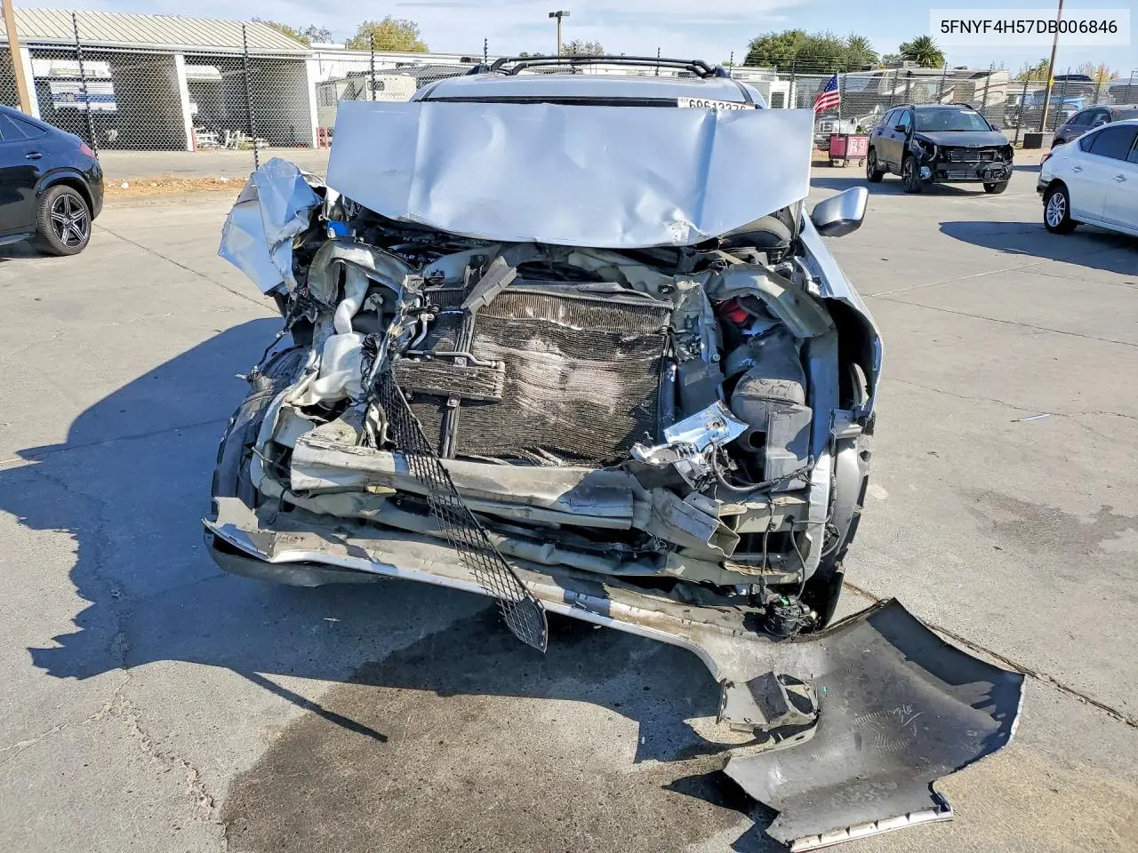 2013 HONDA PILOT VIN 5FNYF4H57DB006846 — фото 5