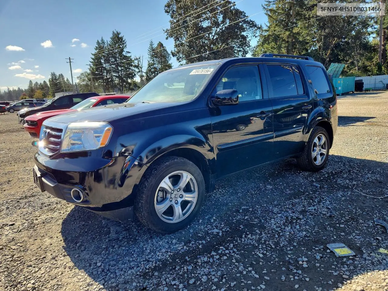 HONDA PILOT 2013, VIN 5FNYF4H51DB031466