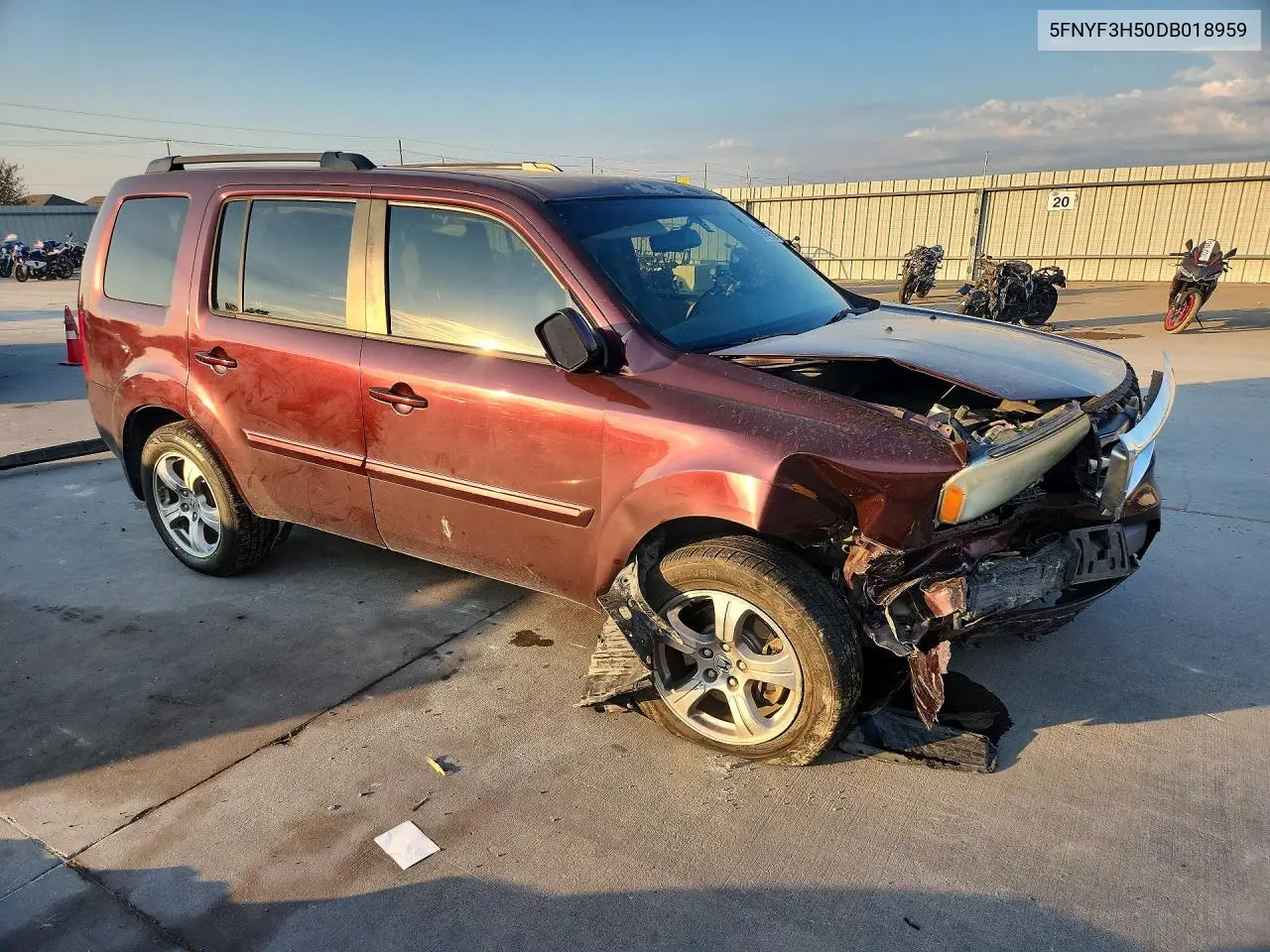 2013 HONDA PILOT VIN 5FNYF3H50DB018959 — фото 4