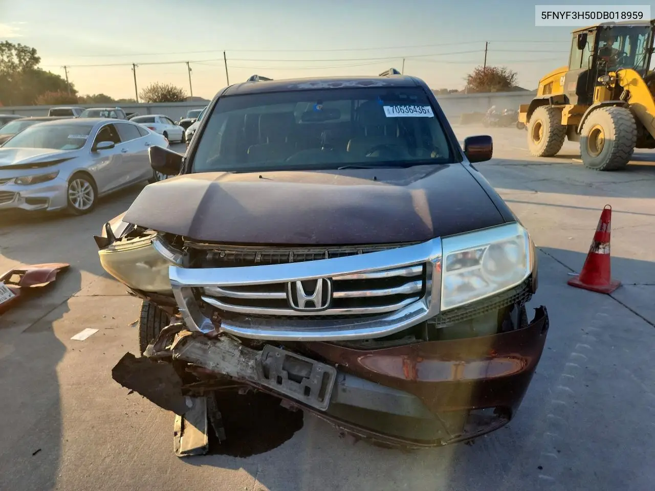 2013 HONDA PILOT VIN 5FNYF3H50DB018959 — фото 5