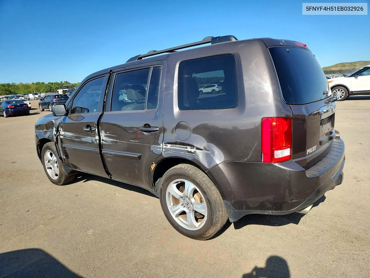 2014 HONDA PILOT VIN 5FNYF4H51EB032926 — фото 2
