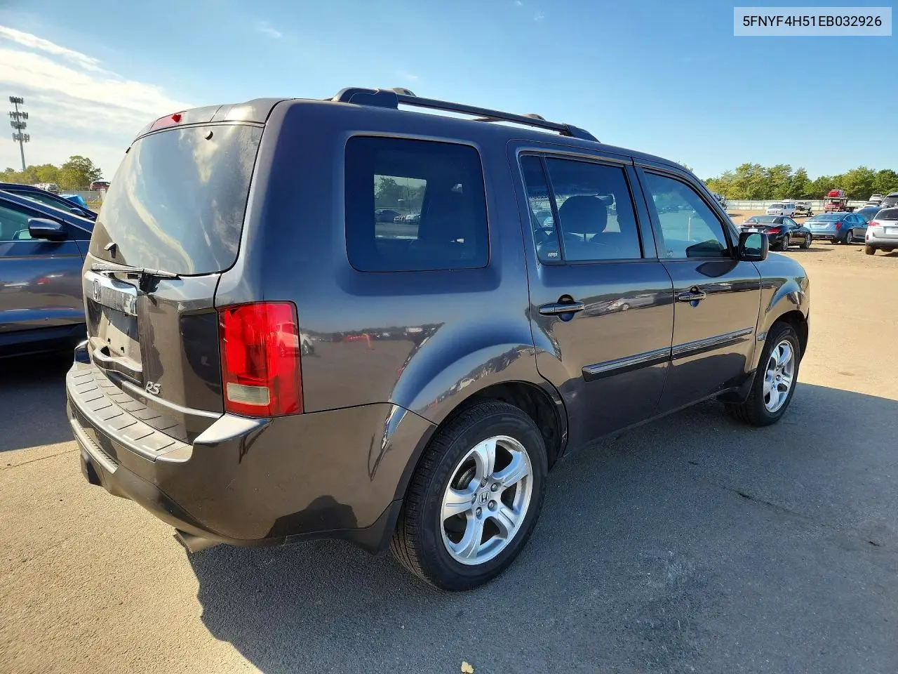 2014 HONDA PILOT VIN 5FNYF4H51EB032926 — фото 3