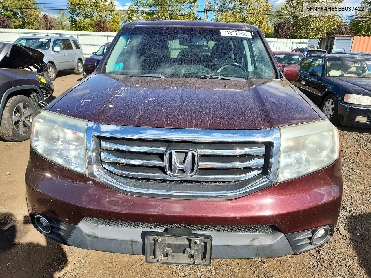 2014 HONDA PILOT VIN 5FNYF4H58EB039422 — фото 5