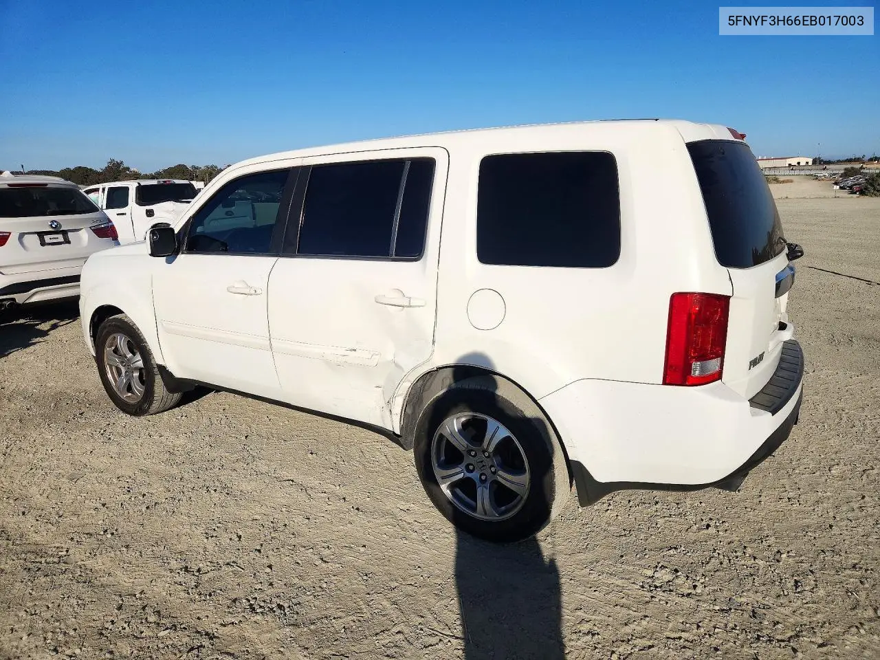 2014 HONDA PILOT VIN 5FNYF3H66EB017003 — фото 2