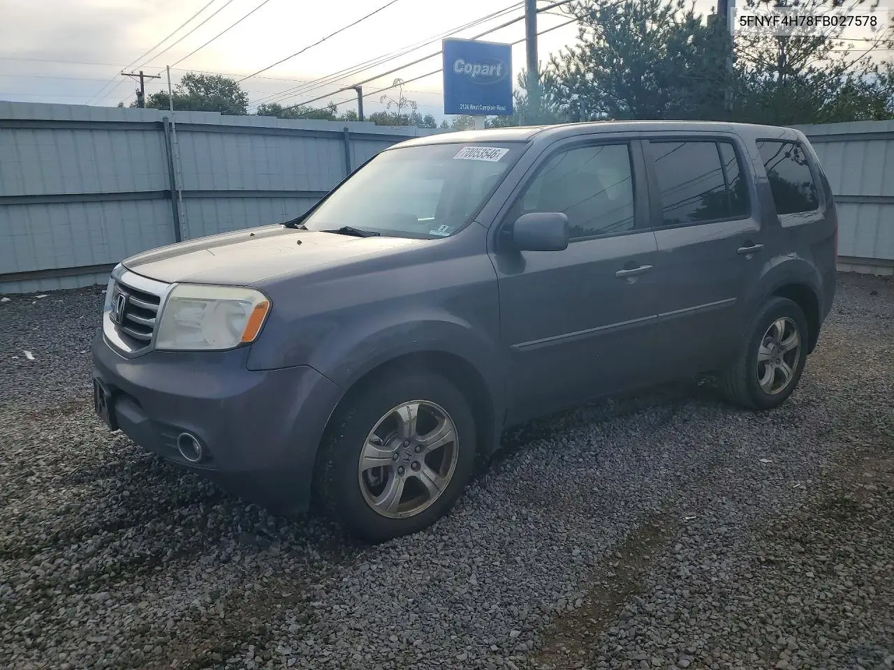 HONDA PILOT 2015, VIN 5FNYF4H78FB027578
