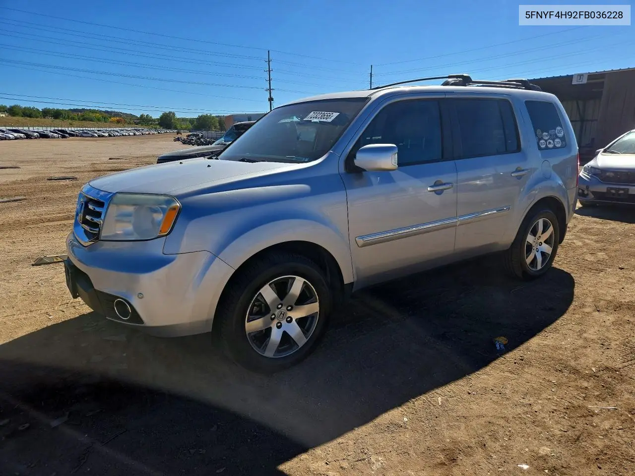 HONDA PILOT 2015, VIN 5FNYF4H92FB036228