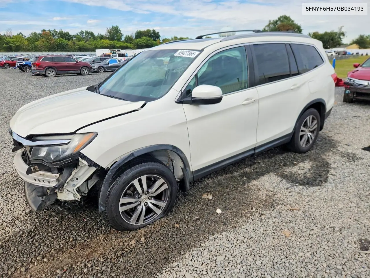 HONDA PILOT 2016, VIN 5FNYF6H57GB034193