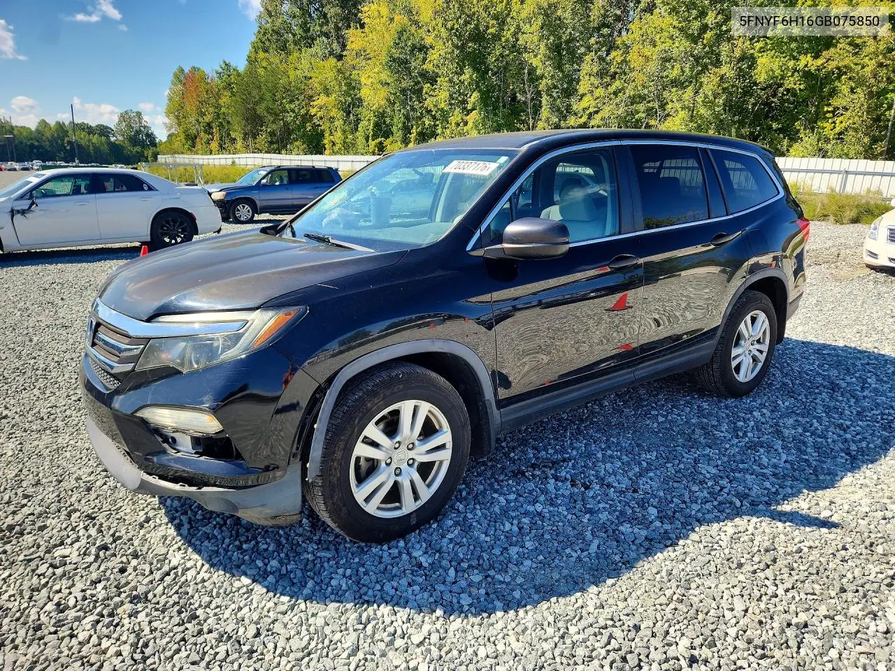 HONDA PILOT 2016, VIN 5FNYF6H16GB075850