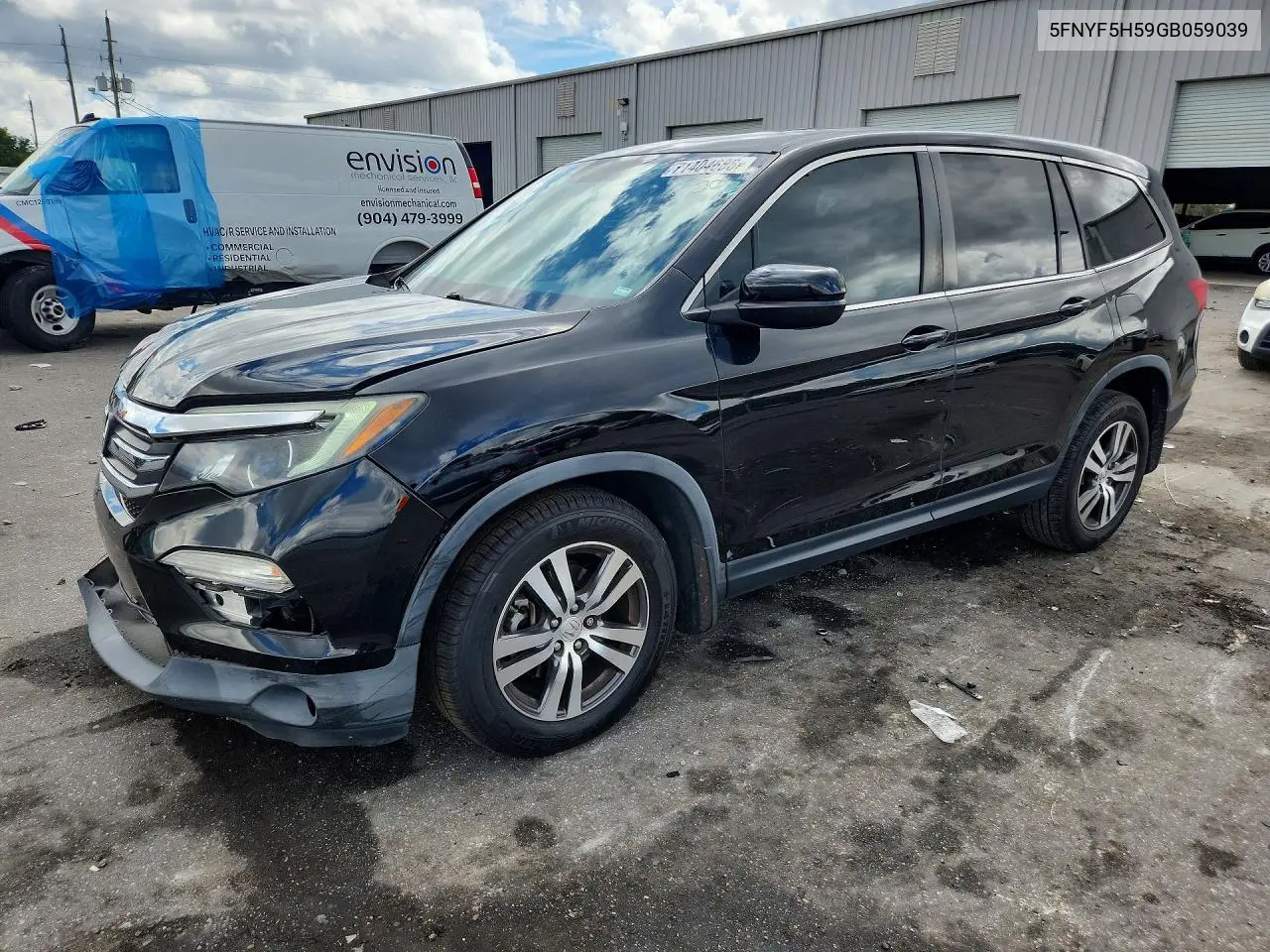HONDA PILOT 2016, VIN 5FNYF5H59GB059039