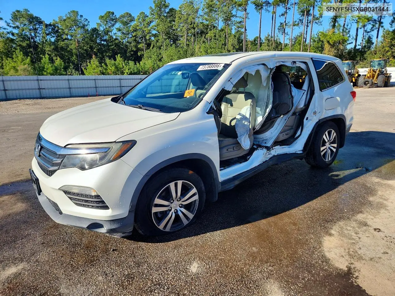 HONDA PILOT 2016, VIN 5FNYF5H5XGB031444